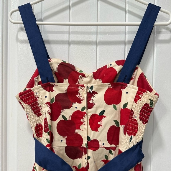 Disney Paris Snow White Dress w/ Apples and Dwarfs Prints - Picture 3 of 7